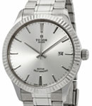 Style Series 41mm Automatic in Steel with Fluted Bezel on Steel Bracelet with Silver Dial