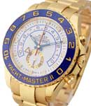 Yacht-Master II in Yellow Gold with Blue Ceramic Bezel on Yellow Gold Oyster Bracelet with White Dial