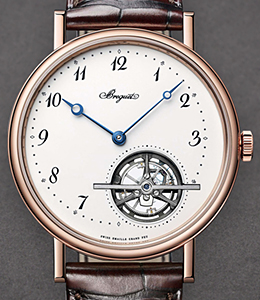 Tourbillon Extra Plat 42mm in Rose Gold on Brown Alligator Leather Strap with White Dial