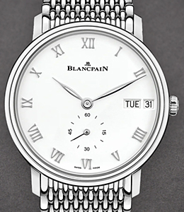 Villeret Ultra-Slim Day-Date 40mm in Steel on Steel Bracelet with White Dial