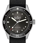 Fifty Fathoms Bathyscaphe in Steel with Black Ceramic Bezel on Nato Black Fabric Strap with Black Dial