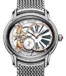 Millenary 39.5mm in White Gold with Diamond Bezel & Lugs On White Gold Bracelet with MOP Roman Dial