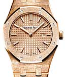 Royal Oak 33mm in Rose Gold on Rose Gold Bracelet with Gold Grande Tapisserie Pattern Dial