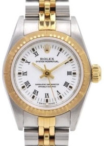 2-Tone Ladies 26mm Oyster Perpetual on Jubilee Bracelet with White Roman Dial