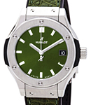 Classic Fusion 33mm Quartz in Titanium On Green Alligator Leather Strap with Green Dial