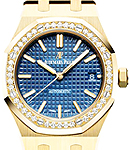 Royal Oak 37mm in Yellow Gold with Diamond Bezel On Yellow Gold Bracelet with Blue Dial