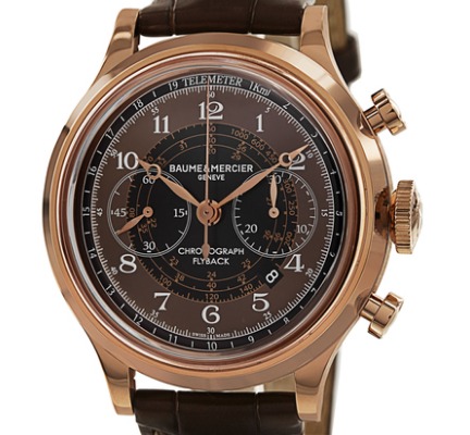 Capeland Chronograph 44mm in Rose Gold on Brown Alligator Leather Strap with Brown Dial