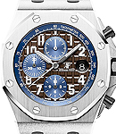 Royal Oak Offshore Chronograph in Steel on Brown Alligator Leather Strap with Brown Dial