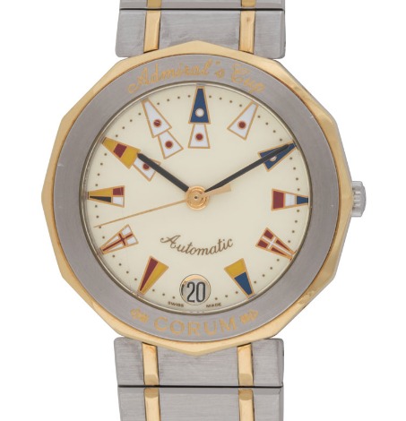 Admiral's Cup in Steel and Yellow Gold on 2- Tone Bracelet with Cream Dial