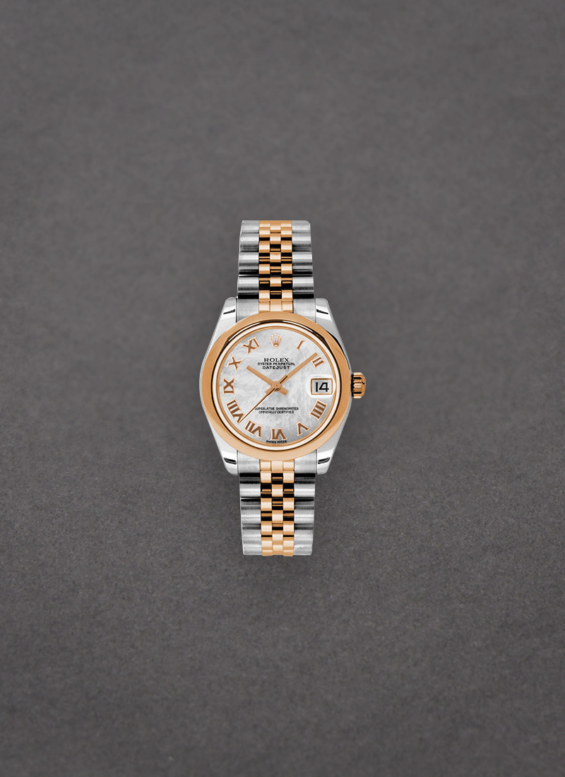 Rolex Unworn Ladies 2-Tone Datejust 28mm in Steel with Rose Gold Domed Bezel