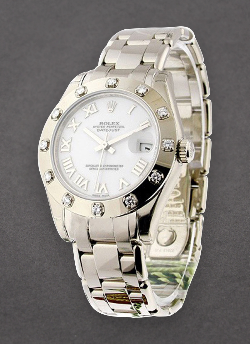 Pre-Owned Rolex Masterpiece Midsize White Gold with 12 Diamond Bezel