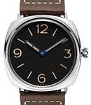 PAM 721-Radiomir in Stainless Steel on Brown Leather Strap with Black Dial