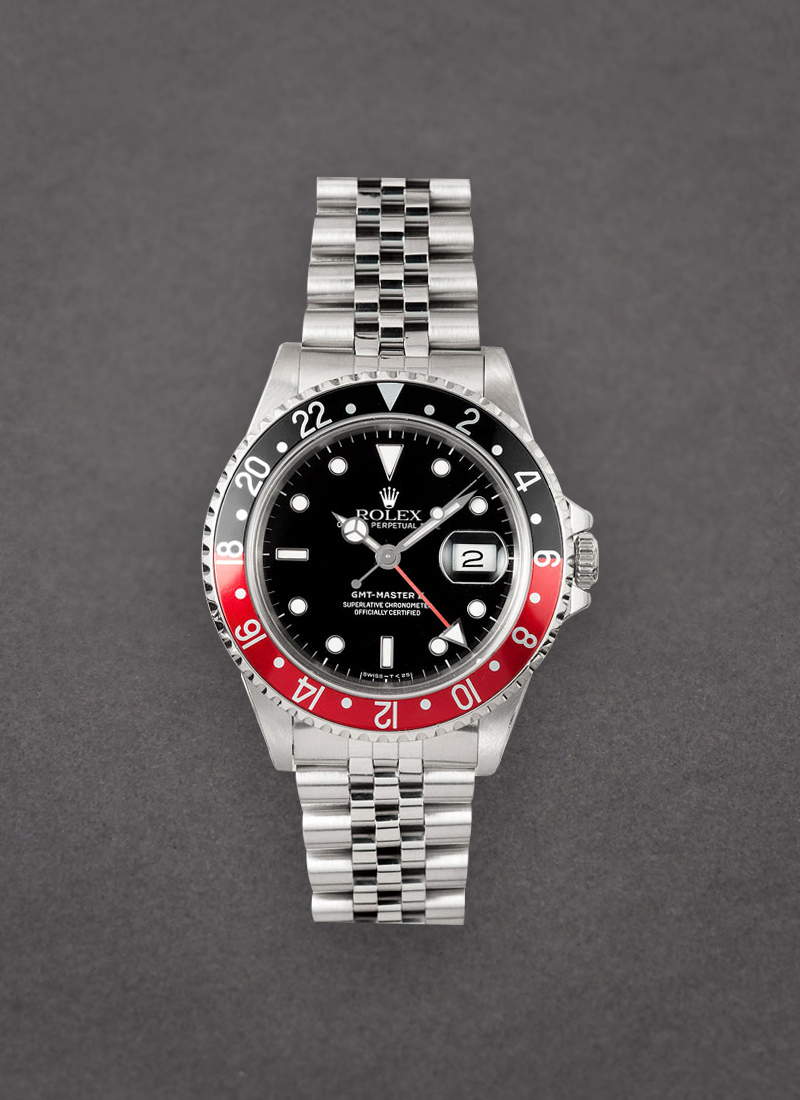 Pre-Owned Rolex GMT-Master II 16710 - Steel with Black and Red Bezel