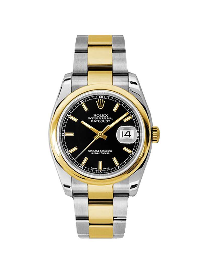 Pre-Owned Rolex Men's Datejust 36mm in Steel with Yellow Gold Smooth Bezel