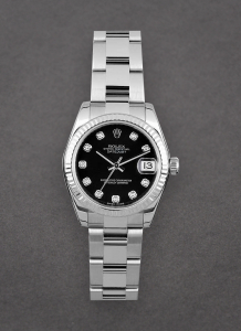 Pre-Owned Rolex 178274 Datejust 31mm in Steel with White Gold Fluted Bezel 178274