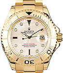 Yacht-master Large Size in Yellow Gold on Bracelet with White MOP Diamond Dial