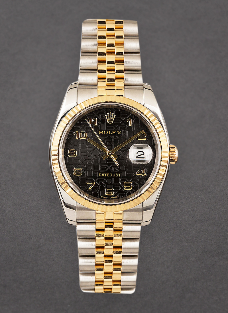 Pre-Owned Rolex Datejust 36mm in Steel with Yellow Gold Fluted Bezel