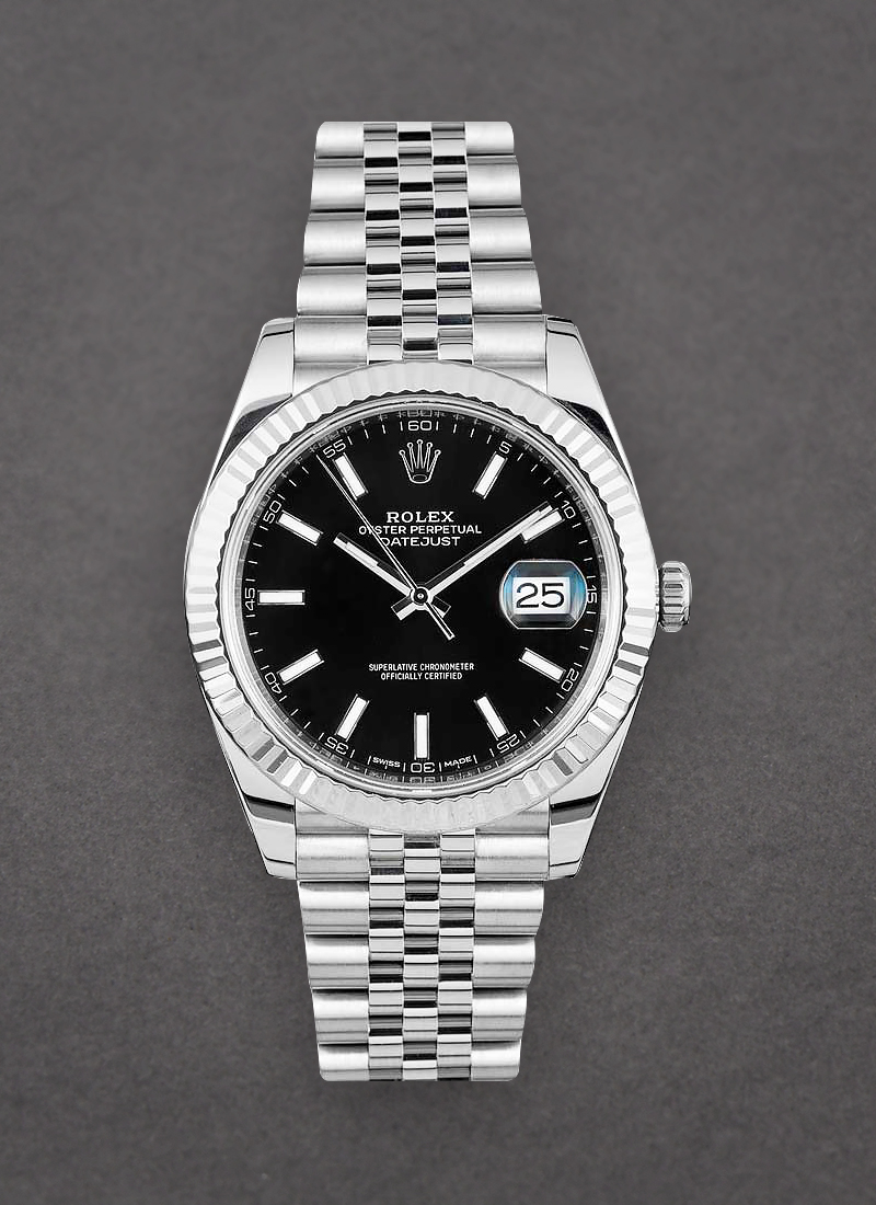 Pre-Owned Rolex Datejust II 41mm in Steel with White Gold Fluted Bezel