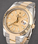 Datejust - 26mm -  Fluted Bezel on Oyster Bracelet with Champagne Stick  Dial