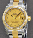 Datejust 26mm lady's In Steel with Yellow Gold Domed Bezel on Oyster Bracelet with Champagne Roman Dial