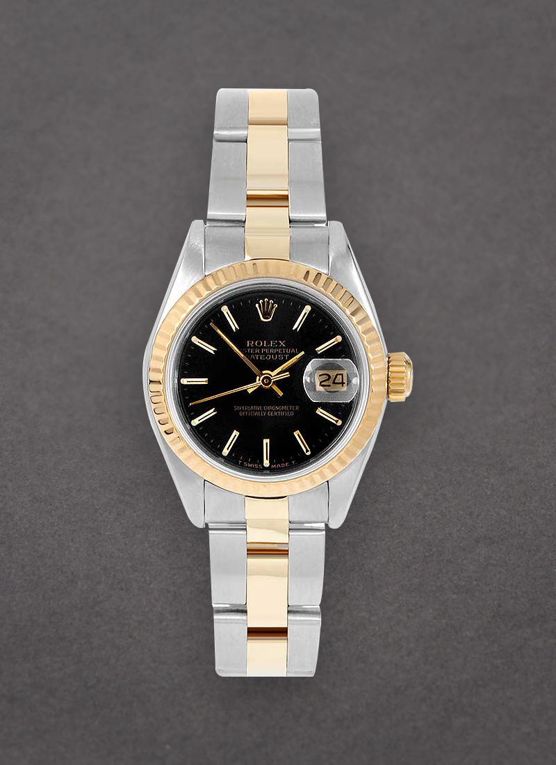 Pre-Owned Rolex Ladies 26mm Datejust in Steel with Yellow Gold Fluted Bezel