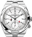 Overseas Dual Time Power Reserve in Steel  On Steel Bracelet with Silver Dial