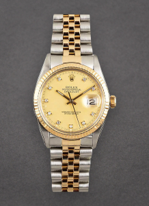 Pre-Owned Rolex 16013 Datejust 36mm in Steel with Yellow Gold Fluted Bezel 16013