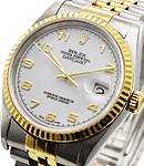 2-Tone Datejust 36mm  Ref 16233 on Jubilee Bracelet with White Arabic Dial