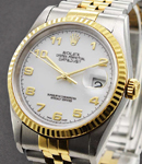 2-Tone Datejust 36mm  Ref 16233 on Jubilee Bracelet with White Arabic Dial