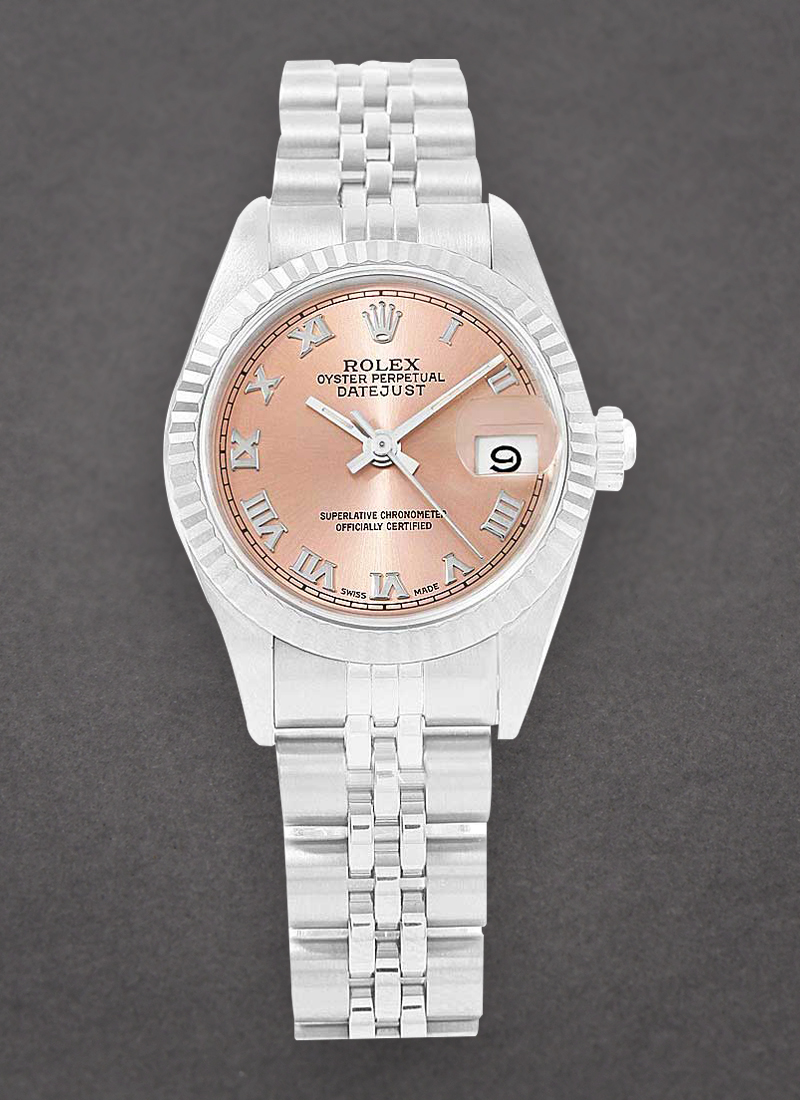 Pre-Owned Rolex Datejust Ladies 26mm in Steel with White Gold Fluted Bezel