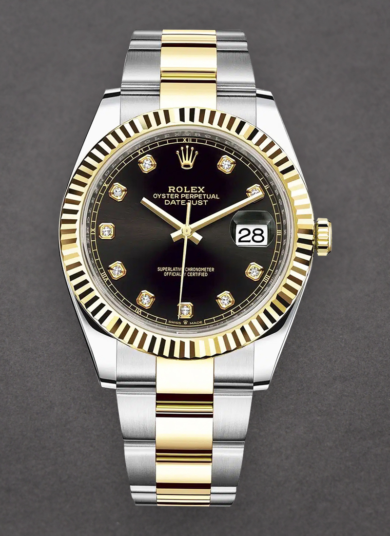 Pre-Owned Rolex Datejust 41mm in Steel with Yellow Gold Fluted Bezel