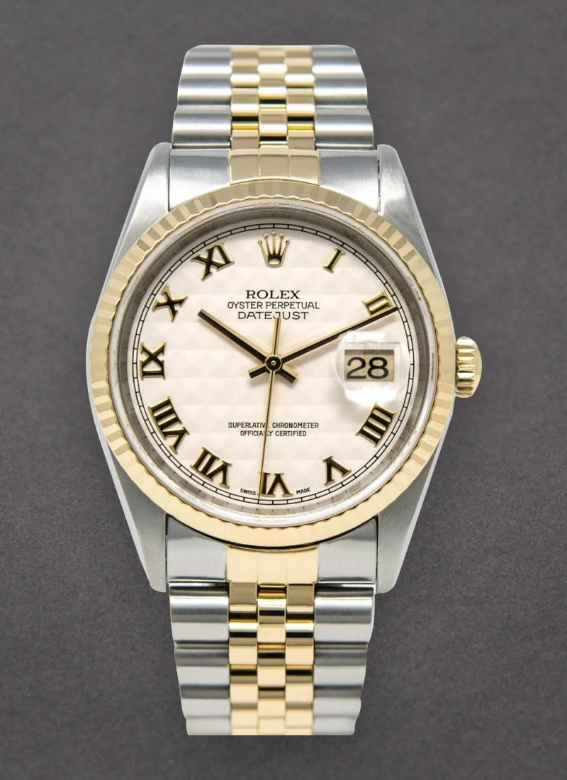 Pre-Owned Rolex 2-Tone Datejust 36mm with Yellow Gold Fluted Bezel