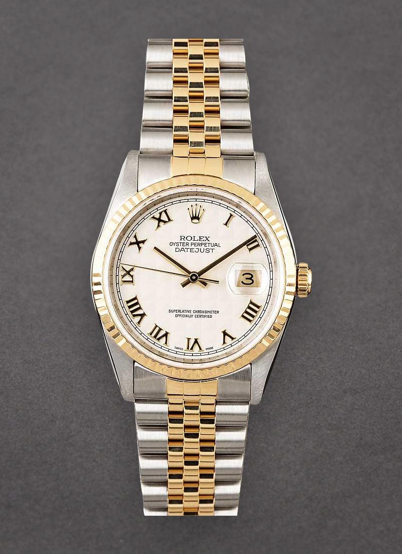 Pre-Owned Rolex 2-Tone Datejust 36mm with Yellow Gold Fluted Bezel