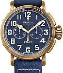 Pilot Type 20 Extra Special in Bronze on Blue Nubuck Leather Strap with Blue Arabic Dial
