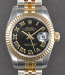 2 Tone Datejust Ladies 26mm on Jubilee Bracelet with Black Roman Sunbeam Dial