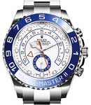 Yacht-Master II in Steel with Blue Bezel - White Hands on Oyster Bracelet with White Arabic Dial