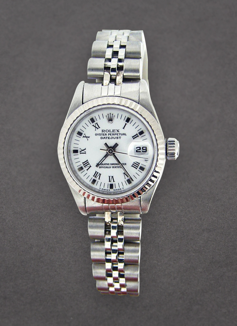 Pre-Owned Rolex Lady's Datejust 26mm in Steel with White Gold Fluted Bezel