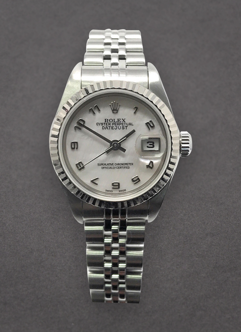 Pre-Owned Rolex Lady's Datejust 26mm in Steel with White Gold Fluted Bezel