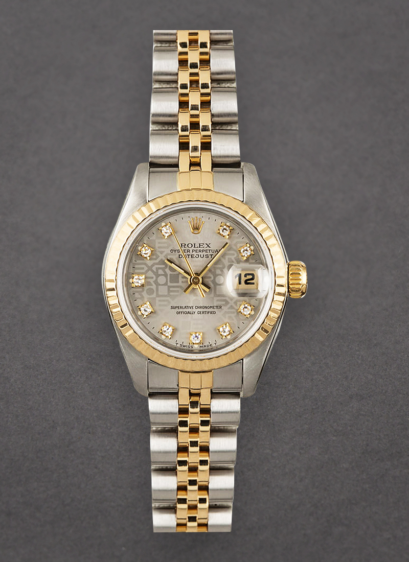 Pre-Owned Rolex Datejust Lady''s 26mm in Steel with Yellow Gold Fluted Bezel