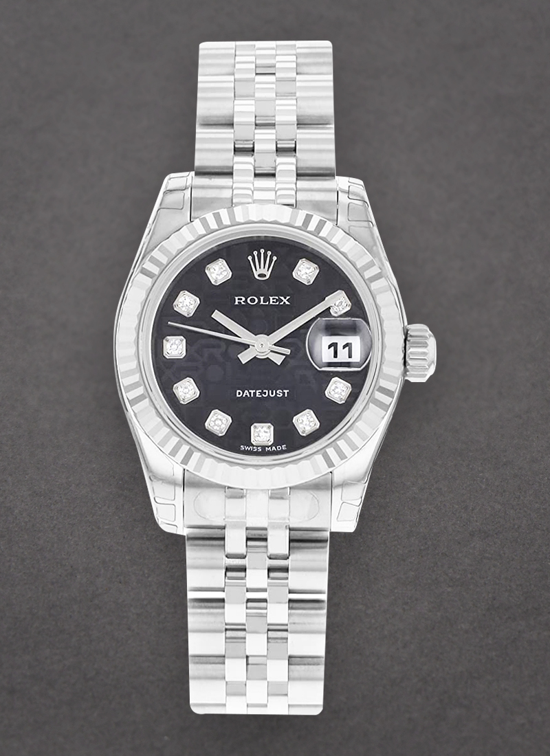 Pre-Owned Rolex Lady's Datejust in Steel with White Gold Fluted Bezel