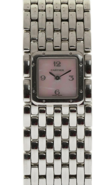 Panthere Ruban in Steel on Steel Bracelet with Mother of Pearl Dial