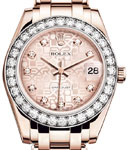 Masterpiece 34mm Ladies in Rose Gold with Diamond Bezel on Pearlmaster Bracelet with Pink Jubilee Diamond Dial