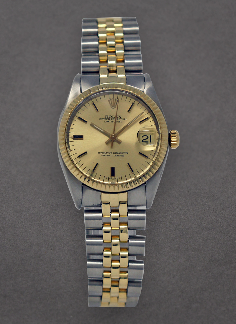 Pre-Owned Rolex Mid Size Datejust - Steel with Yellow Gold Fluted Bezel  