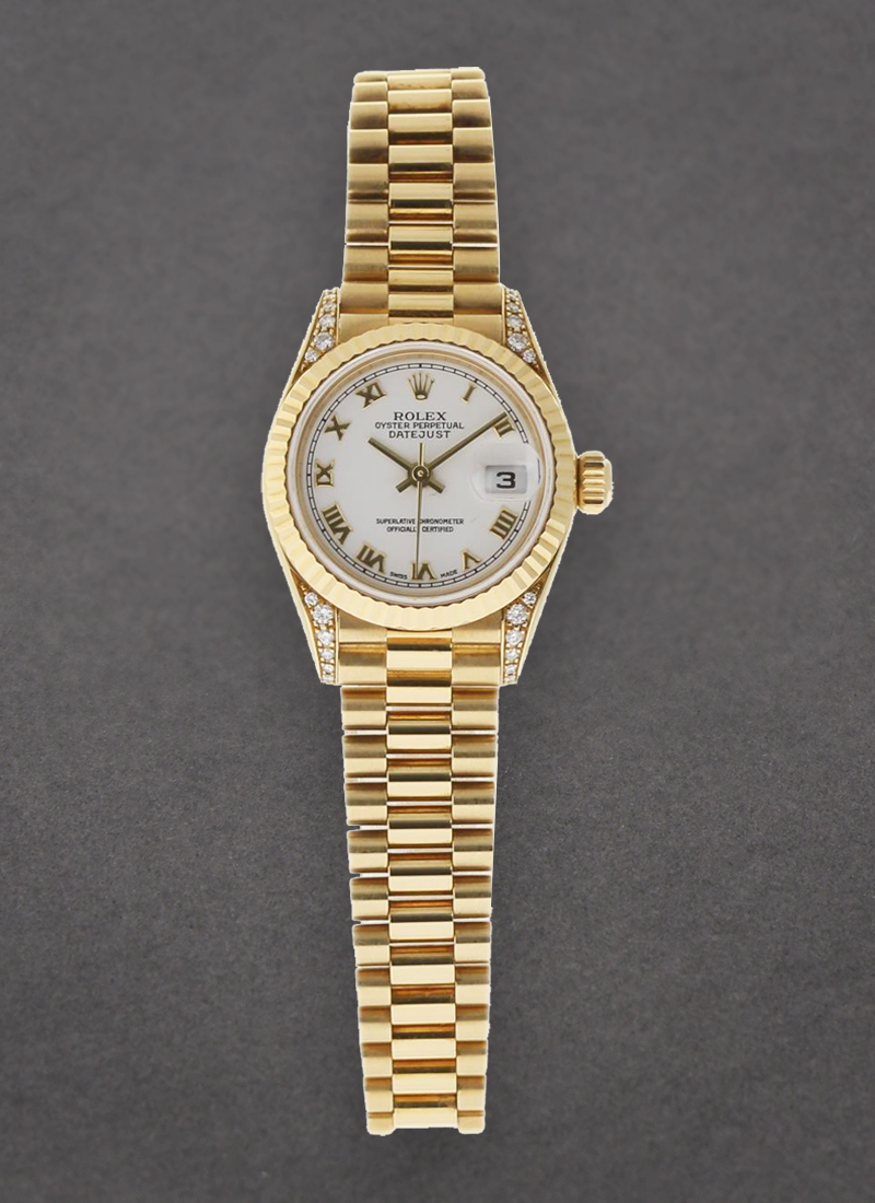 Pre-Owned Rolex President Ladies in Yellow Gold with Fluted Bezel