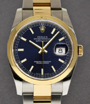 Datejust 36mm 2-Tone on Oyster Bracelet with Blue Stick Dial