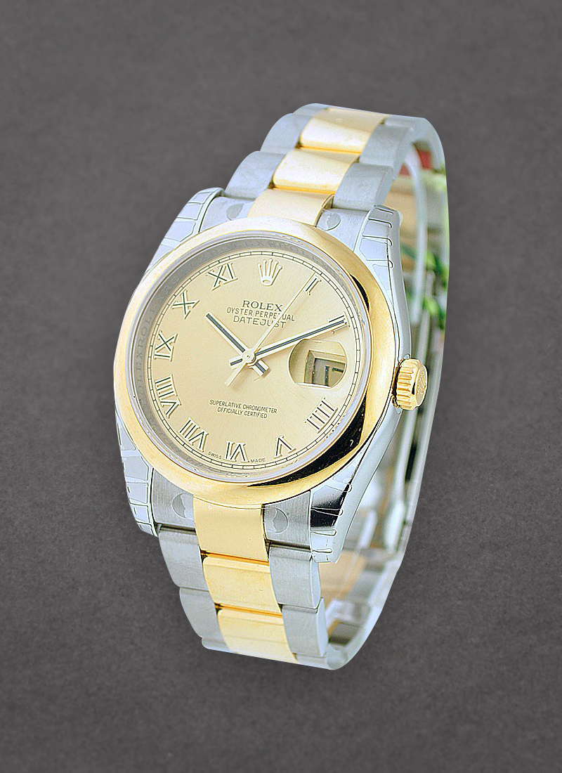 Pre-Owned Rolex 2-Tone Datejust 36mm in Steel with Yellow Gold Smooth Bezel