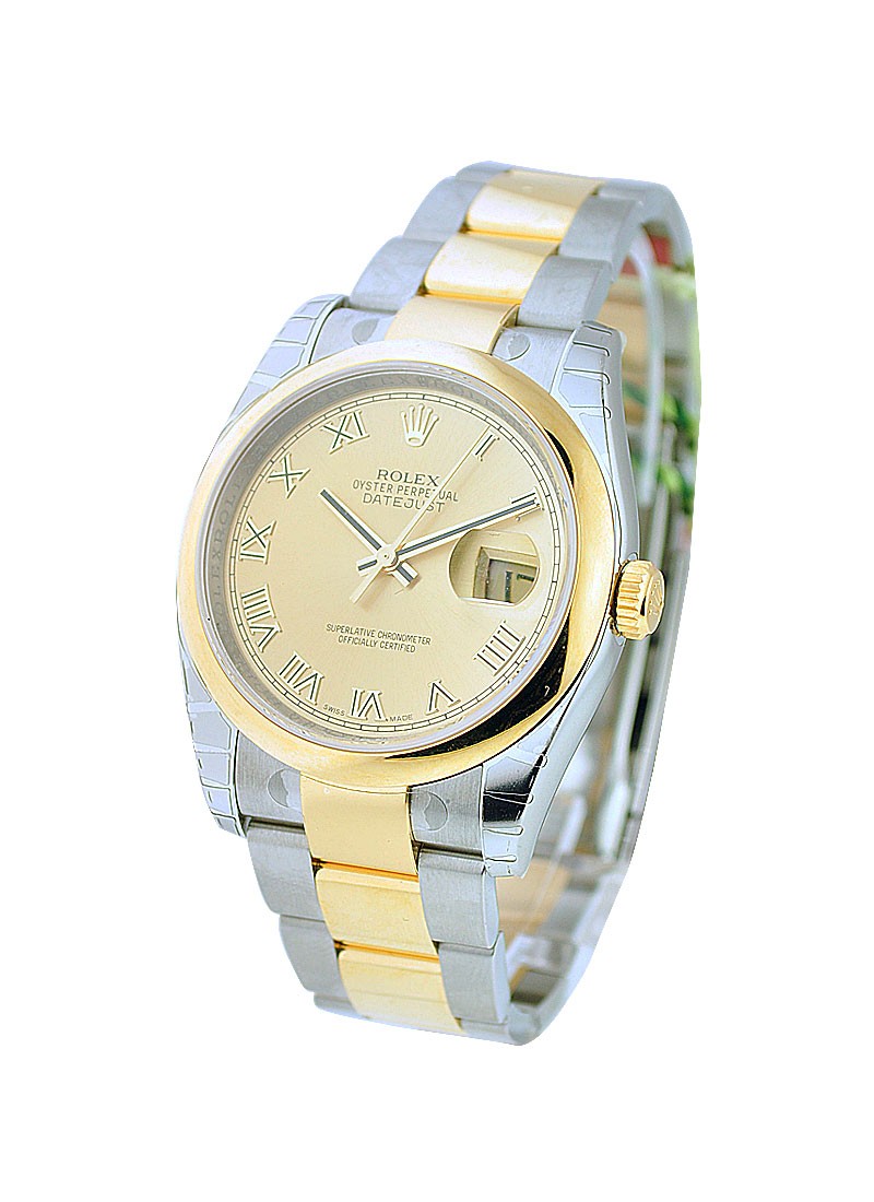 Pre-Owned Rolex 2-Tone Datejust 36mm in Steel with Yellow Gold Smooth Bezel