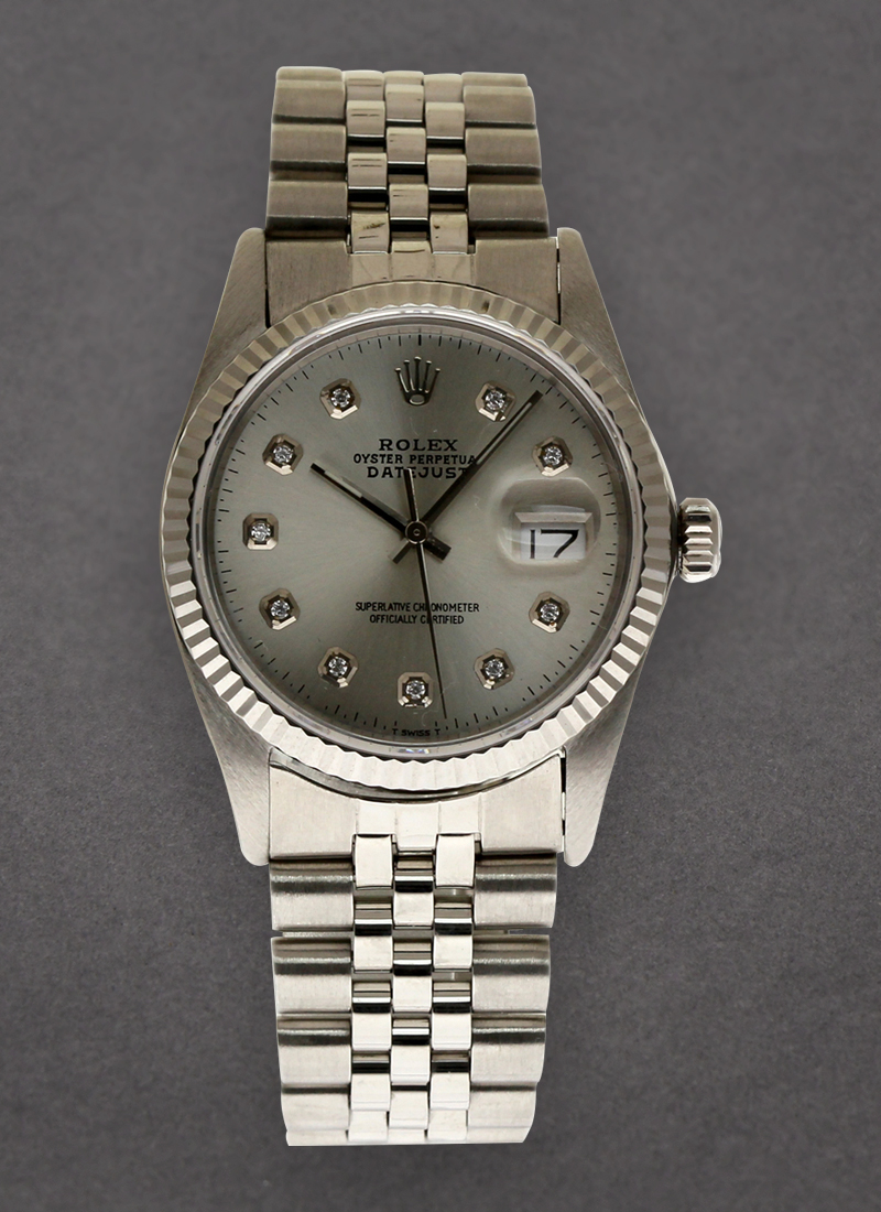 Pre-Owned Rolex Datejust 36mm with White Gold Fluted Bezel