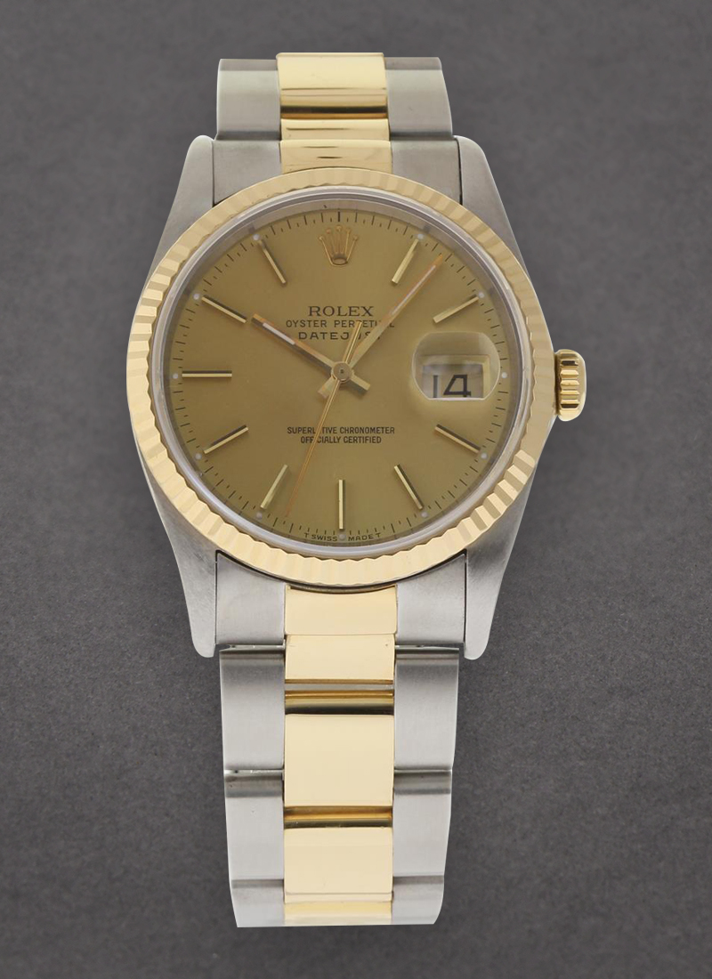 Pre-Owned Rolex Men's Datejust 2-Tone 36mm with Yellow Gold Fluted Bezel