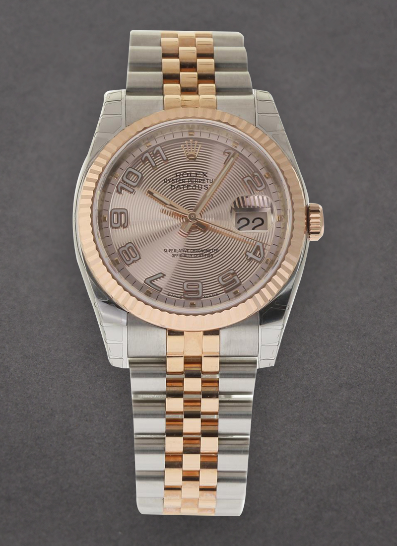 Rolex Unworn Datejust in Steel with Rose Gold Fluted Bezel